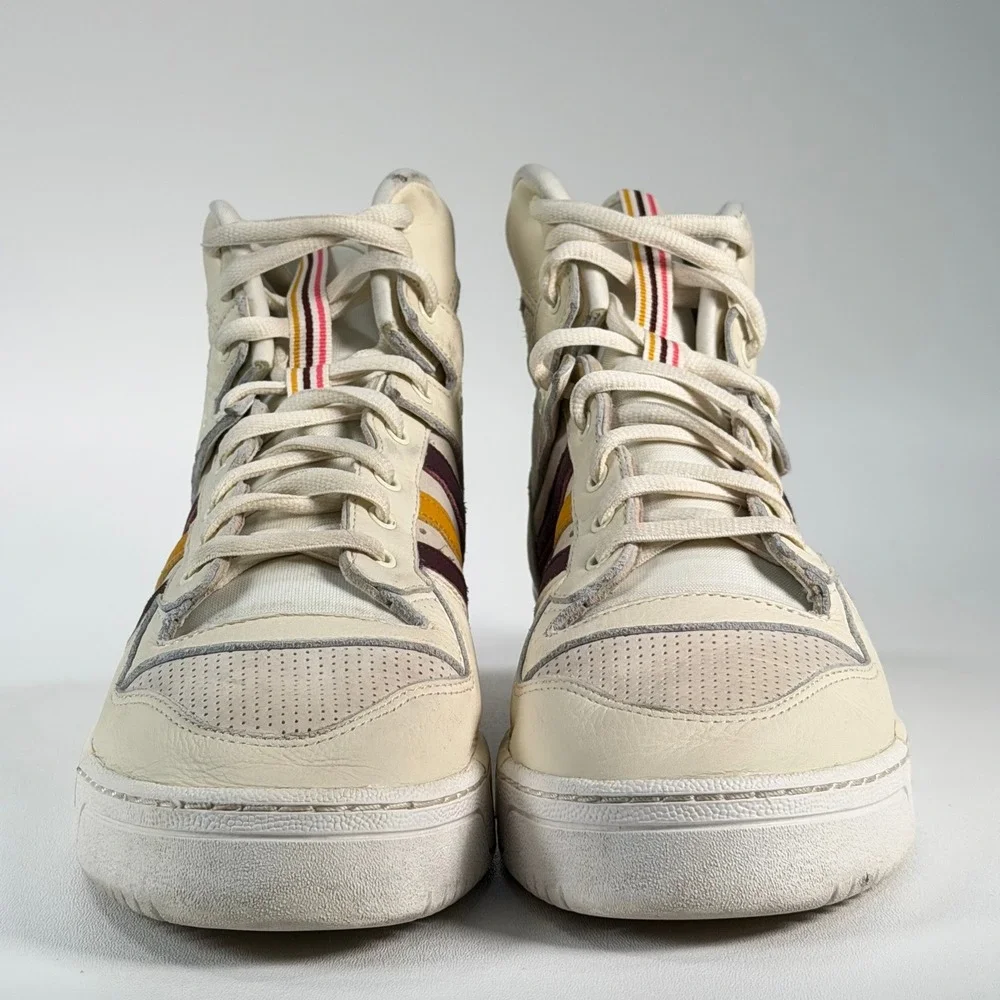 Adidas x Eric Emanuel Rivalry Hi Shoes Mens 10.5 White Leather High Top Sneakers